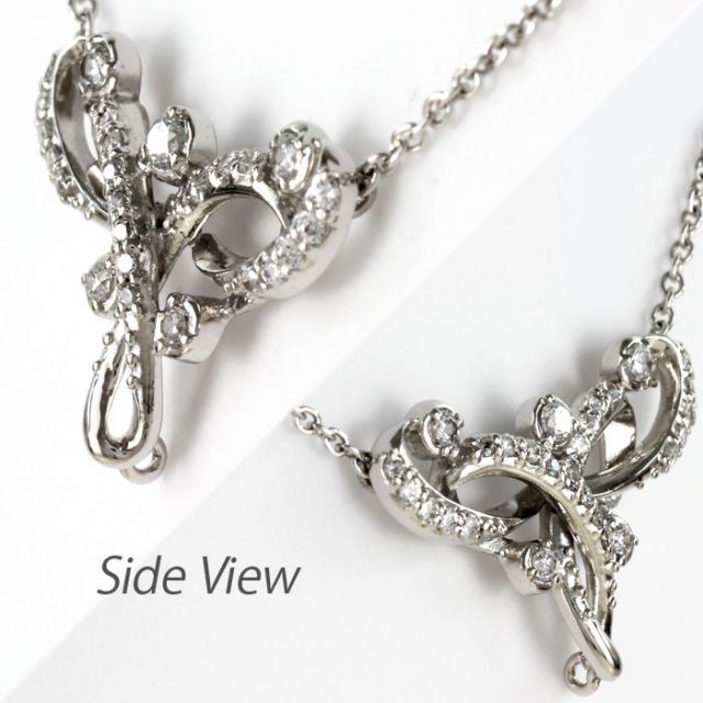 美品♡k18♡上質ブラウンダイヤ♡透かし♡レース♡ミル打ち♡ペンダントトップ ダイヤモンド ネックレス ペンダント トップ レディース 18金