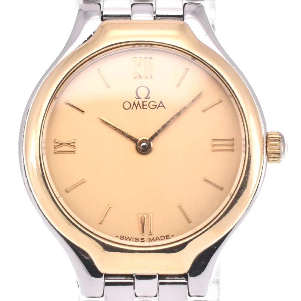 オメガ OMEGA デビル シンボル K18ベゼル クォーツ レディース良品 D 