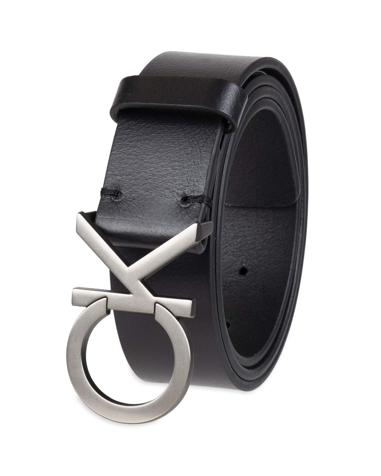 Calvin Klein ベルト カジュアルCkモノグラムカットアウトバックルベルト メンズ 11CK020002-001-SM ディープブラック Small 30-32