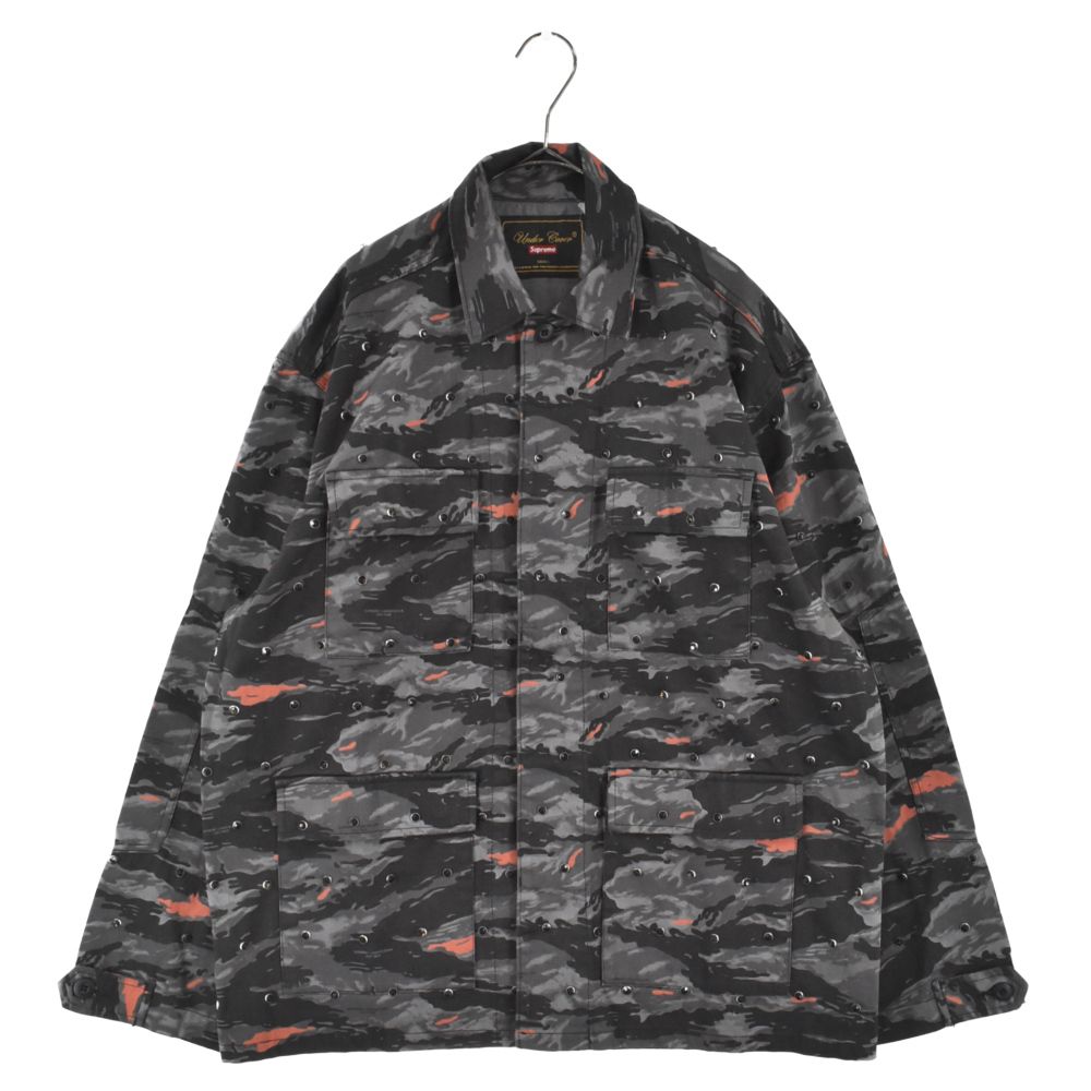 555センチ袖丈SUPREME シュプリーム 23SS ×UNDERCOVER Studded BDU Jacket スタッズミリタリージャケット ブラックカモフラージュ アンダーカバー