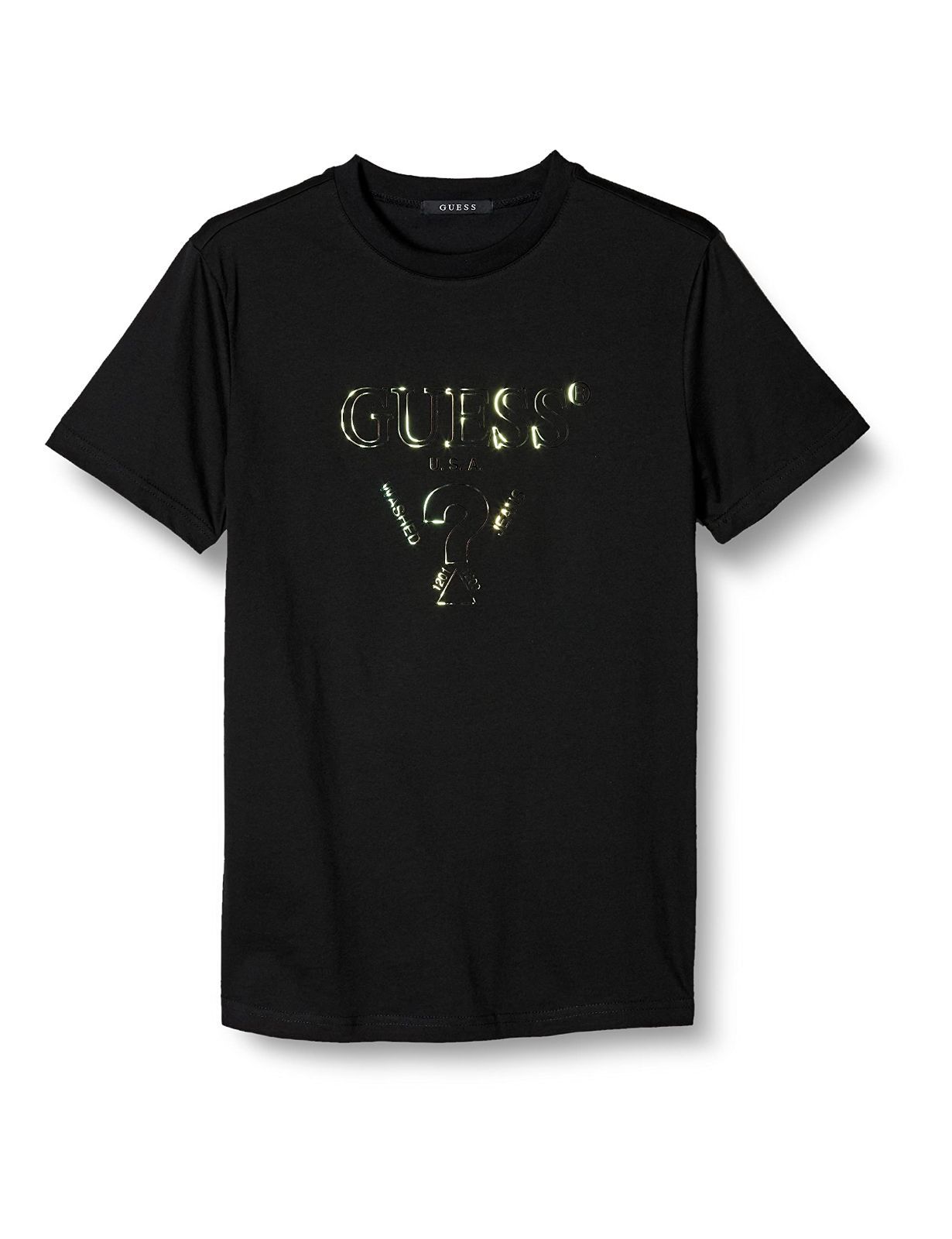 S_ブラック ゲス Tシャツ MEN S S|SLV TEE SHIRT メンズ BLK S