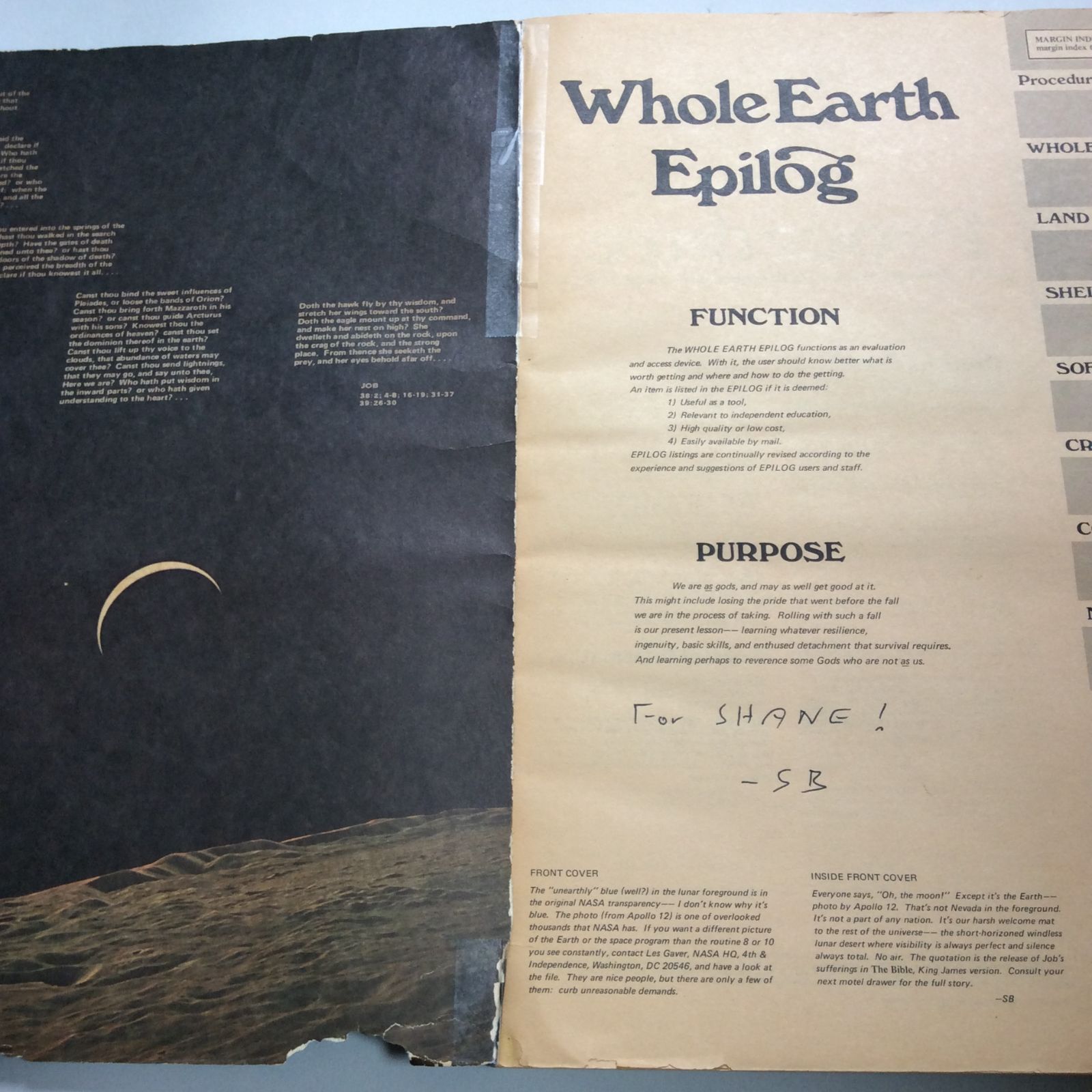 Whole Earth Epilog ホールアースエピローグ / Whole Earth Catalog