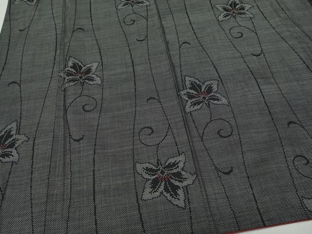 平和屋着物●本場大島紬　9マルキ　花唐草文　正絹　逸品　CAAW3934vf 平和屋着物○本場大島紬 9マルキ 花唐草文 正絹 逸品 CAAW3934vf