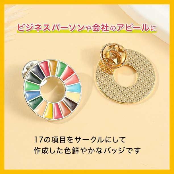 レインボー サークル バッジ ゴールド SDGs ビジネス 社章 持続