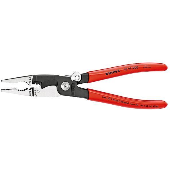 KNIPEX クニペックス エレクトロプライヤー プラスチックコーティング オープンスプリング付 全長200mm 1391-200