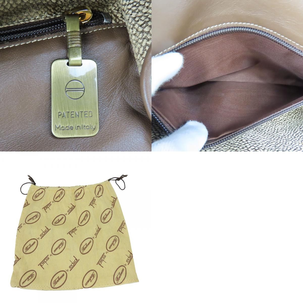 中古】 ボルボネーゼ クラッチバッグ レザー スエード ブラウン