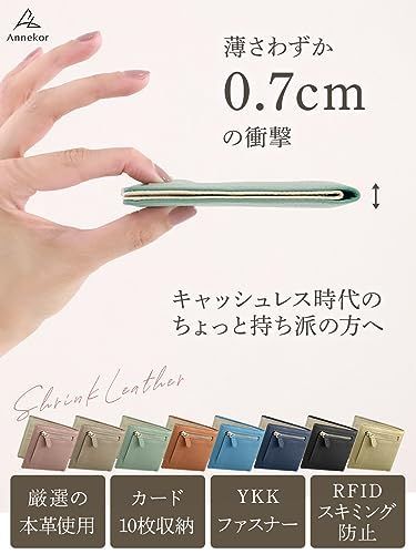 人気商品】アイスグリーン [アンコール] ミニ財布 【極薄7mm】 財布