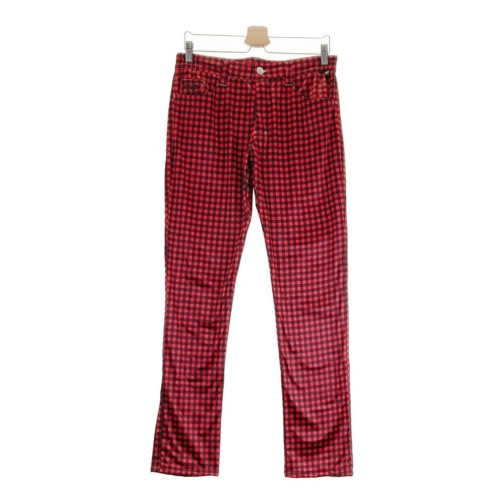 サイズ：M FILA GOLF フィラゴルフ  裏起毛パンツ チェック柄 レッド系 [240101368221] ゴルフウェア メンズ ストスト