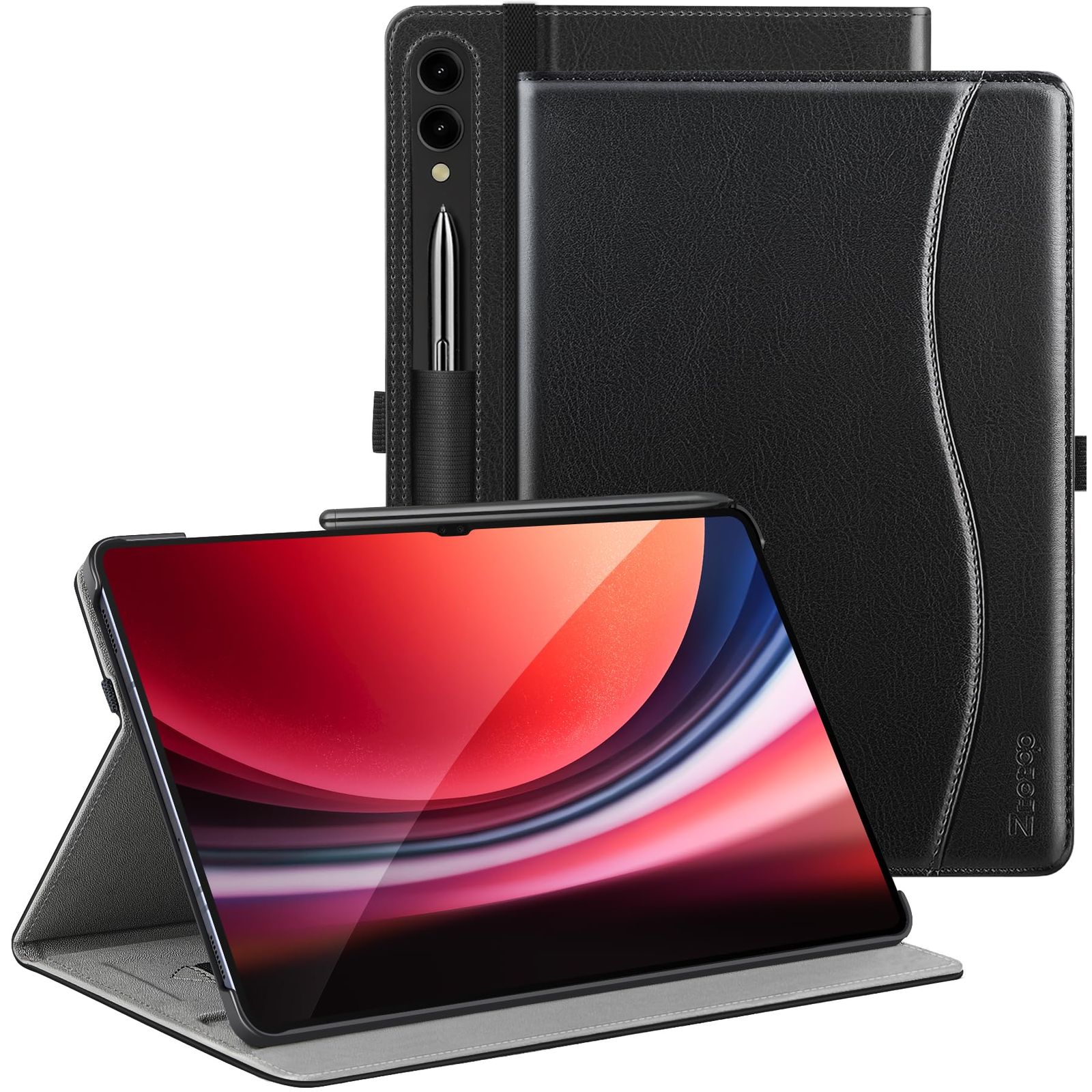 ZtotopCases ケース Samsung Galaxy Tab S10 Ultra S9 Ultra S8 Ultra 14.6インチ 2025 2025 2025用 PUレザーケースカバー 自動ウェイク スリープ機能付き ブラック