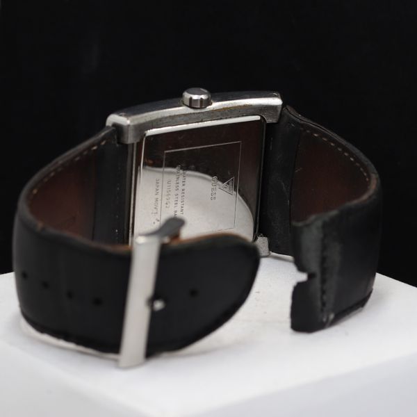 稼働 ゲス GUESS U11569G2 スクエア クロノグラフ QZ ブラック文字盤