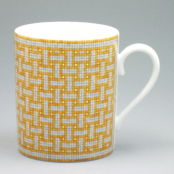 エルメス HERMES マグカップ 26031P Mosaique Au 24 モザイク ヴァンキャトル マグ イエローゴールド herm-026031-1p