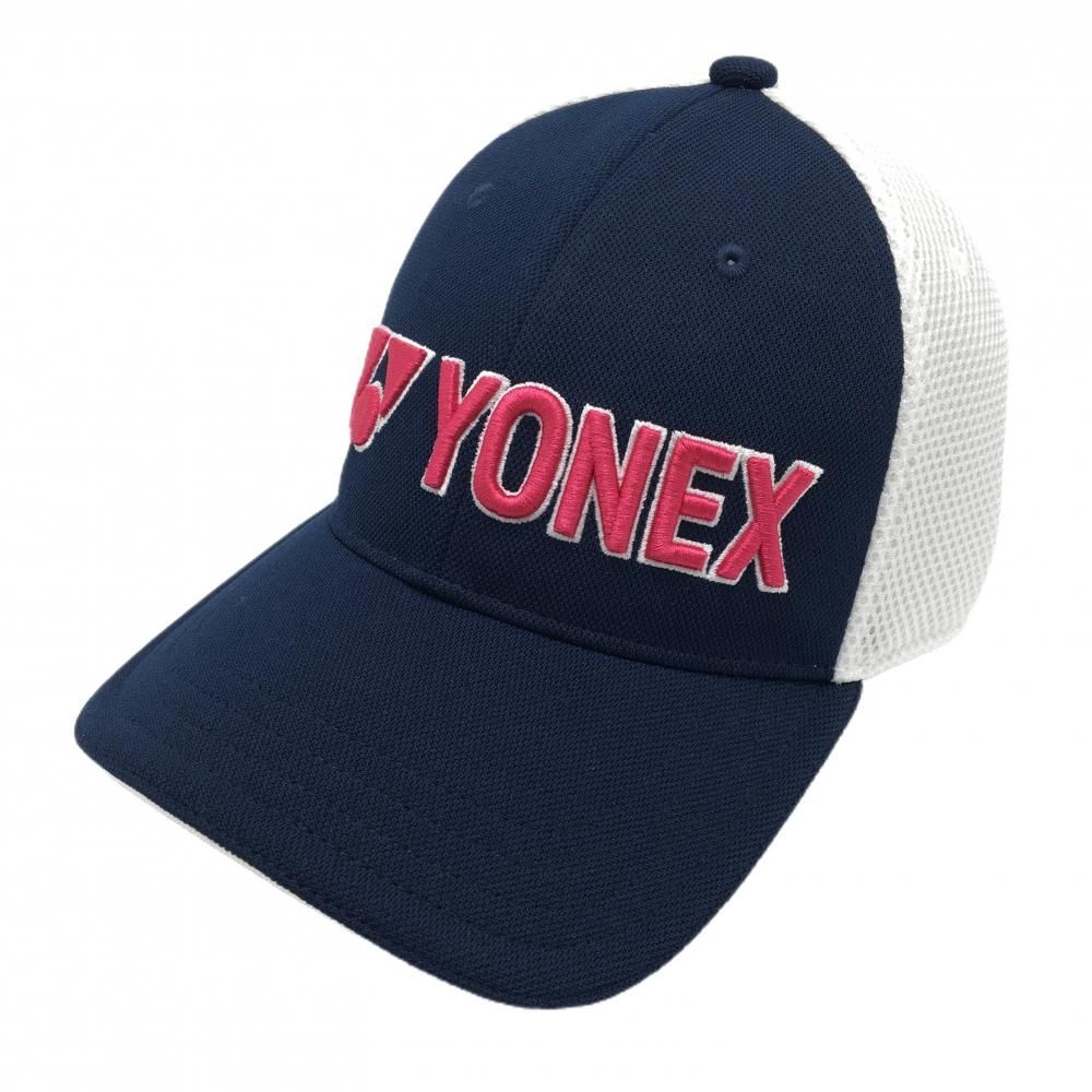【新品】ヨネックス メッシュキャップ ネイビー×白 ロゴ刺しゅう M  ゴルフウェア YONEX