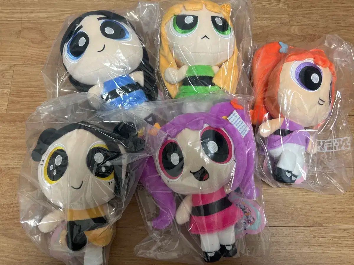 newjeans パワーパフガールズ ぬいぐるみキーホルダー 5体セット コンプリート 公式5種類 NewJeans パワパフ ぬいぐるみ キーホルダー