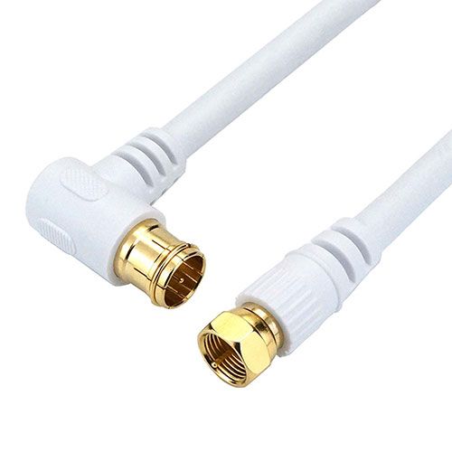 5個セット ホーリック アンテナケーブル 20m ホワイト L字差込式|ネジ式コネクタ AC200-600WHX5