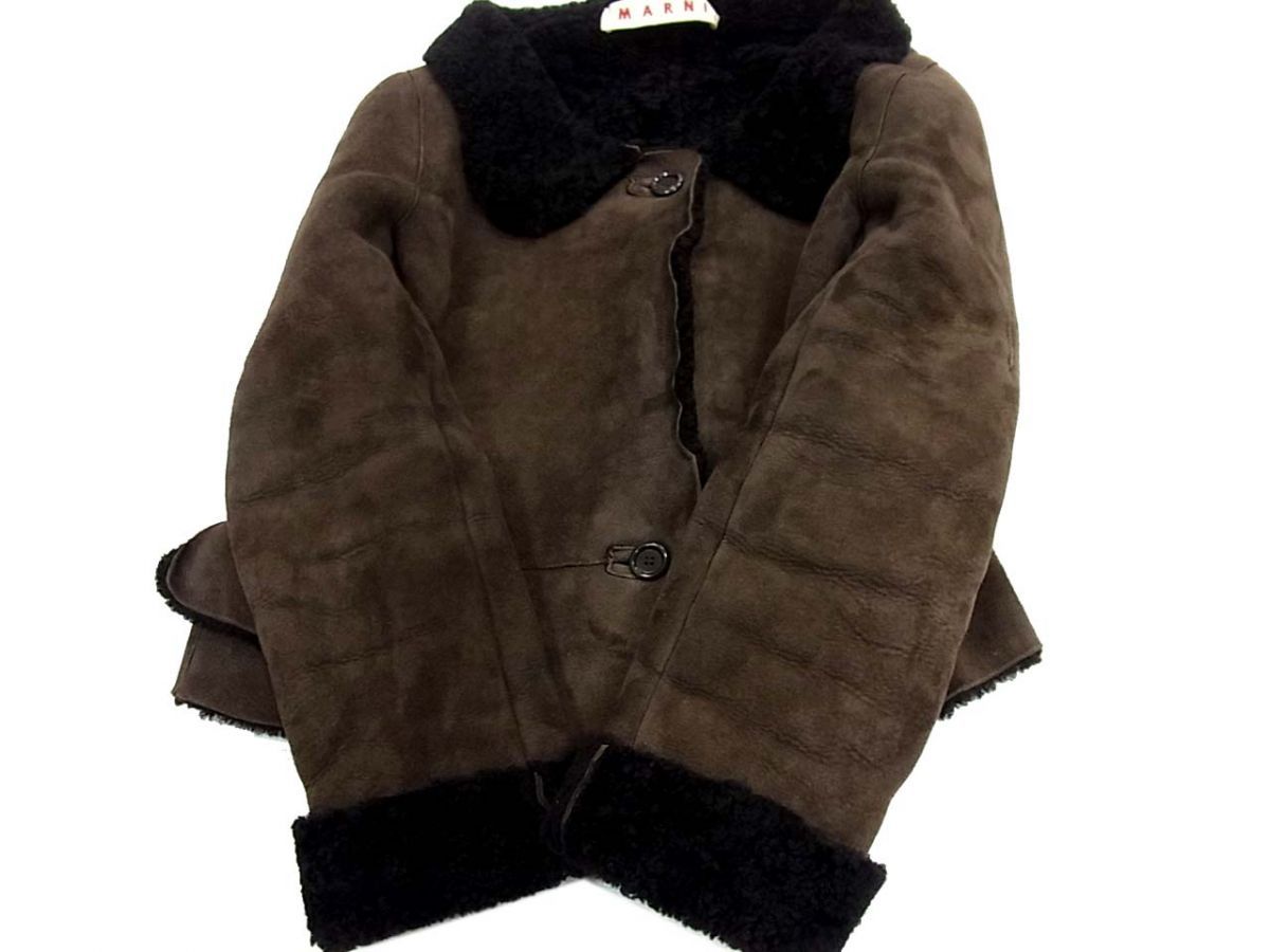 定価25万円□MARNI マルニ ムートンジャケット イタリア製 羊革 裏ボア 