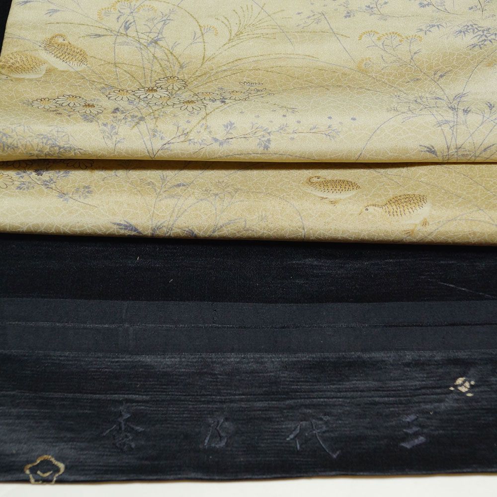 ウズラ 鶉 うずら 袋帯 六通 花 ファッション