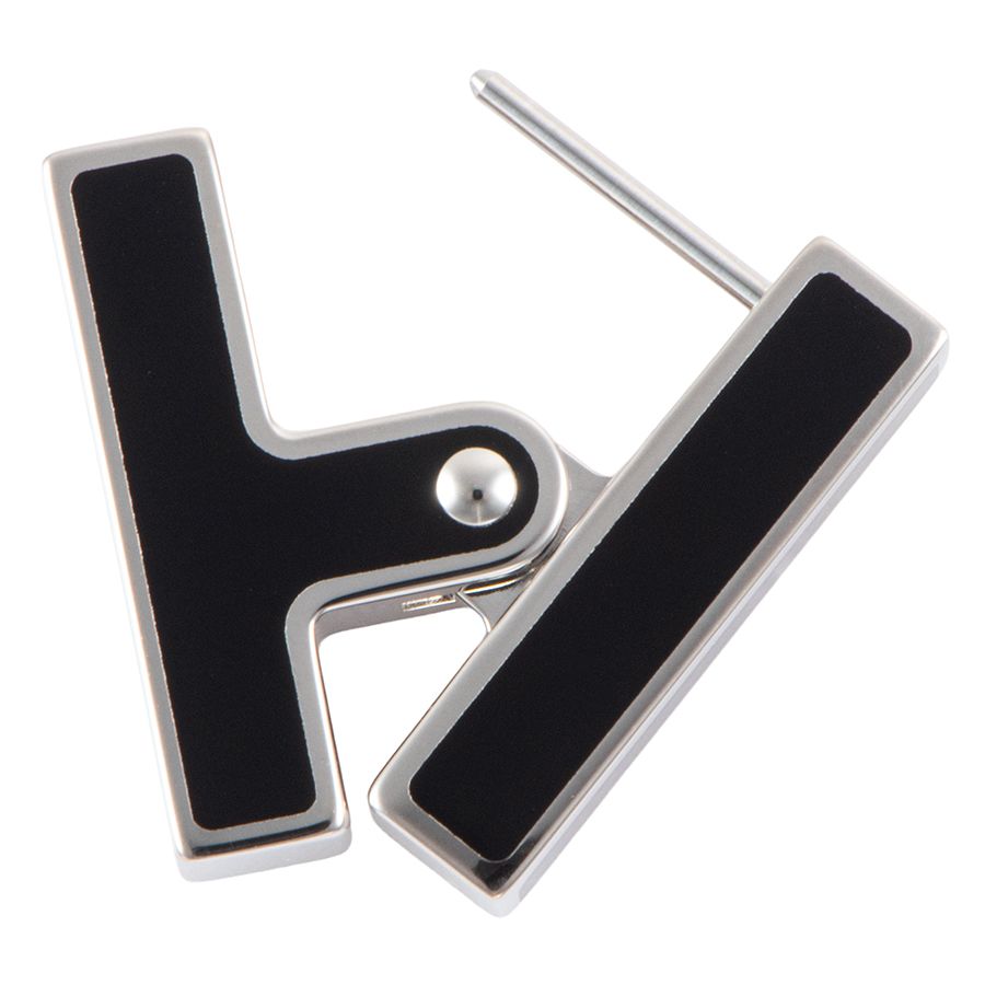 HERMES エルメス シングルピアス H ピアス ブラック シルバー FORTGASGNV_COM_BR