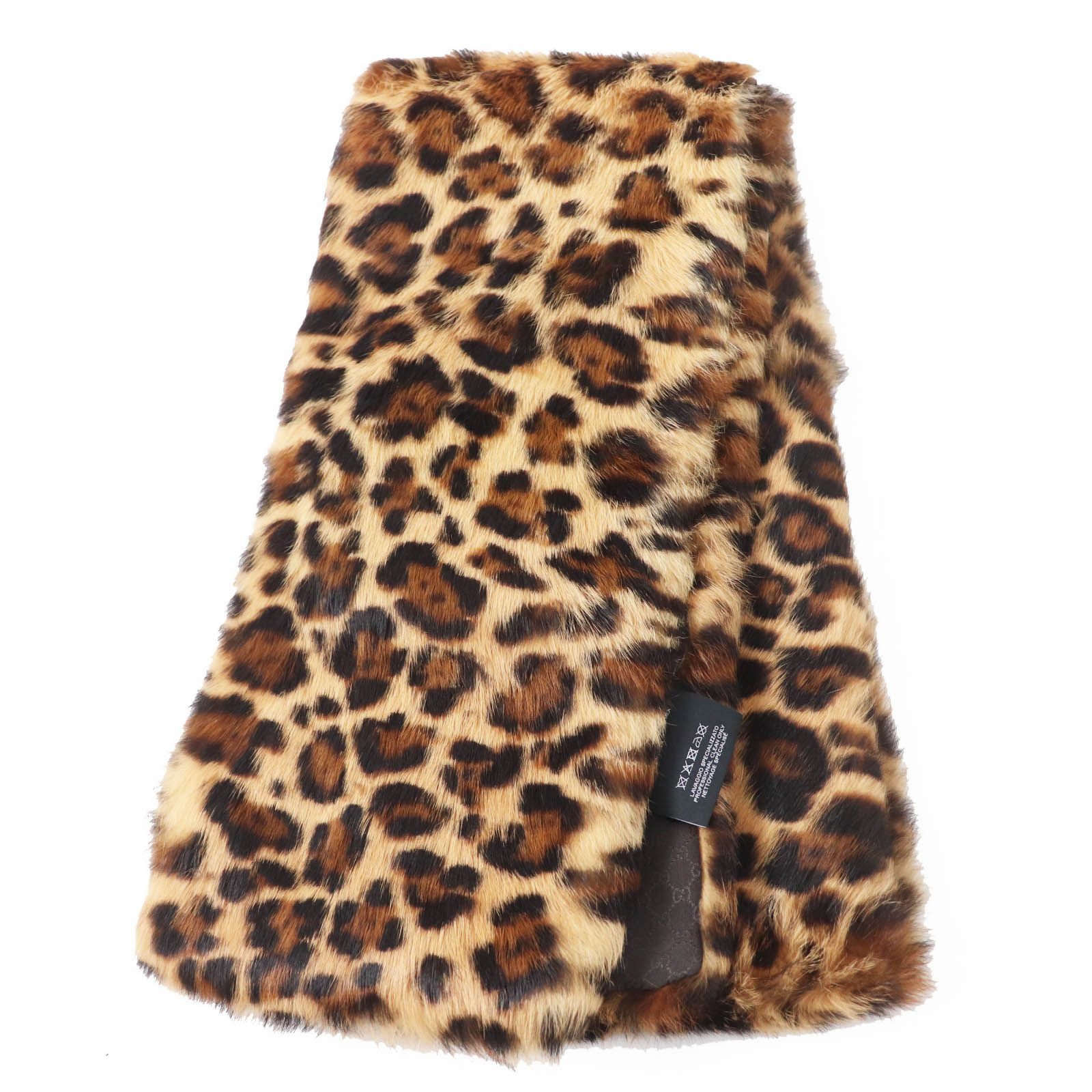【専用】グッチ　マフラー 美品◎GUCCI グッチ 322989 ラパンファー レオパード柄 裏地