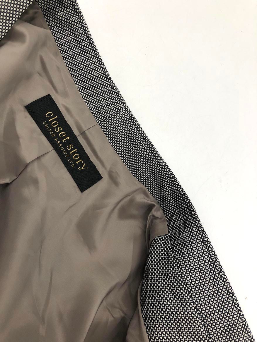 closet story クローゼットストーリー UNITED ARROWS バーズアイ レスJKT セットアップ ジャケット パンツ スーツ size36 グレー レディース WWW_MAAHADDERANG_COM