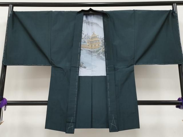 平和屋着物□極上 男性 紬 アンサンブル 単衣 キングサイズ 色無地 百入