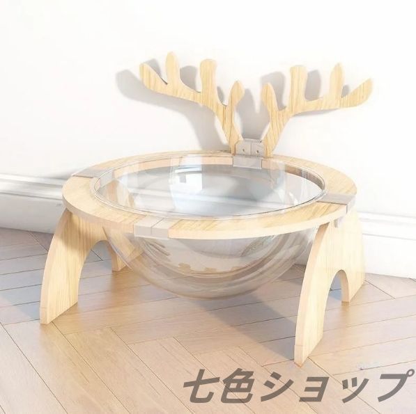 猫ベッド 猫ハウス キャットハウス ボウル型 カプセル型 ペット用ベッド トナカイ クリア 透明 半円形 球体 安定 睡眠休憩 猫用寝具 USTAUSTRALIA_COM_AU