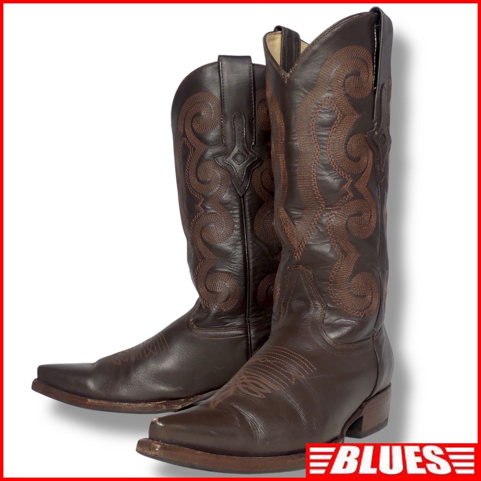 BOTAS ボタス ウエスタンブーツ ロング 26.5 メンズ 茶 ウエスタン 