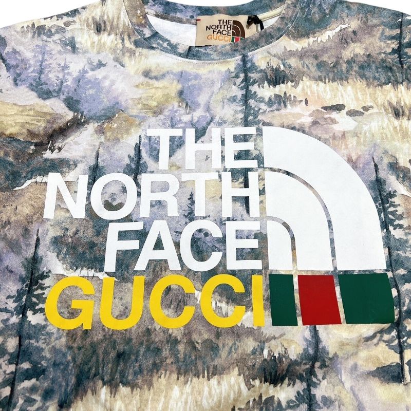 グッチ GUCCI × THE NORTH FACE ロゴプリントTシャツ 672475 コットン  