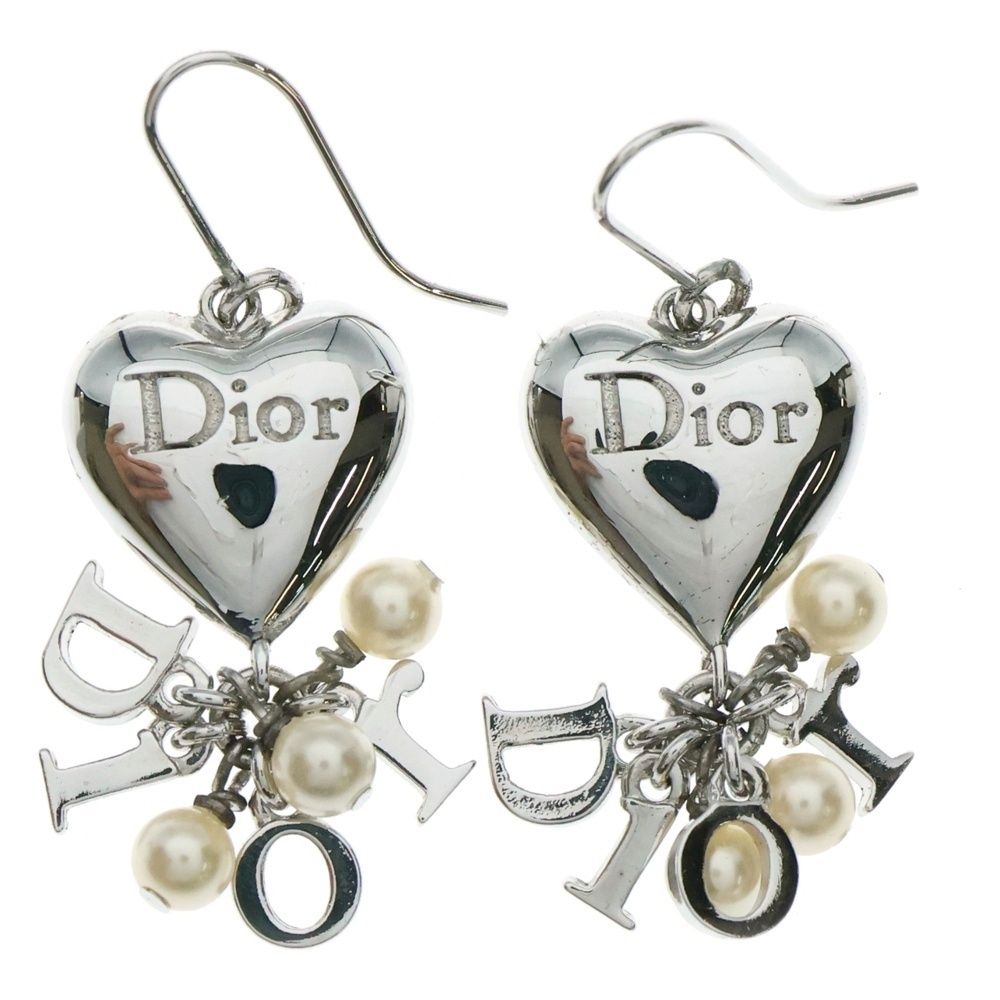 DIOR ディオール ピアス イヤーアクセサリー ハート ロゴ シルバー
