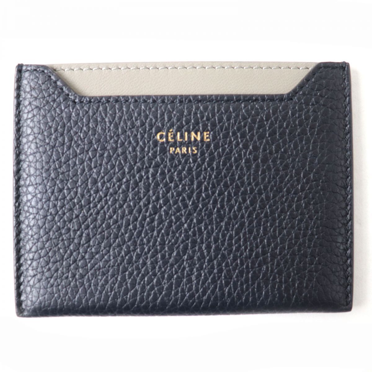 未使用品△伊製 CELINE セリーヌ 107813 バイカラー レザー カード