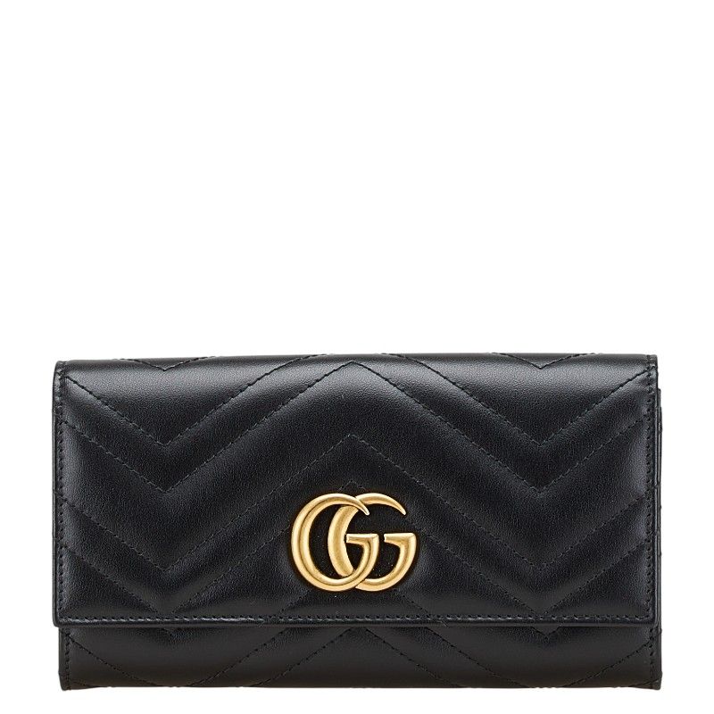 グッチ GGマーモント コンチネンタルウォレット 443436 ブラック レザー レディース GUCCI 228-11646