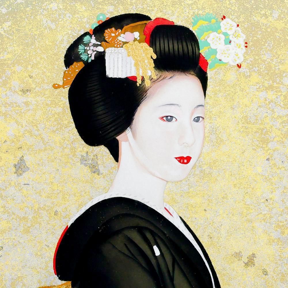 青山亘幹、【春（石割）】、希少な大判額装用画集より、美品、日本人画家 Yahoo!オークション - 青山亘幹 【春（石割）】 希少な額装用