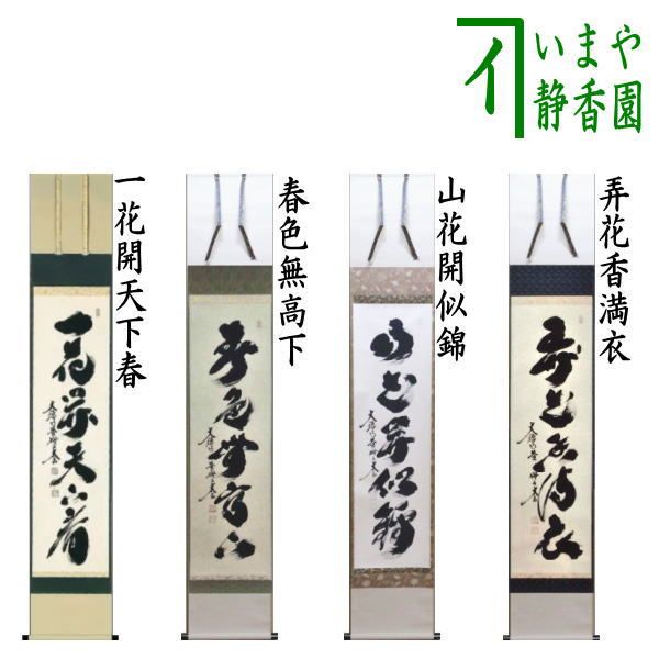 茶道具　天下士掛け軸☆ 茶道具 掛軸（かけじく） 縦軸「瀧直下三千丈」 松濤秦宏和尚