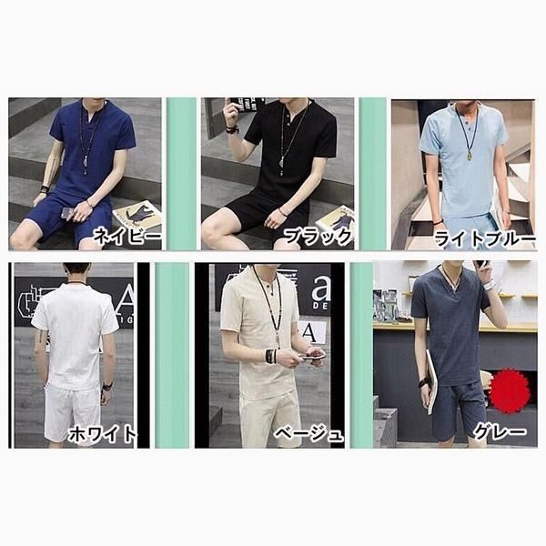 セットアップ メンズ 半袖 Tシャツ ショーツ 上下セット 厚手 セットアップ メンズ 上下セット 半袖セットアップ 上下 綿麻