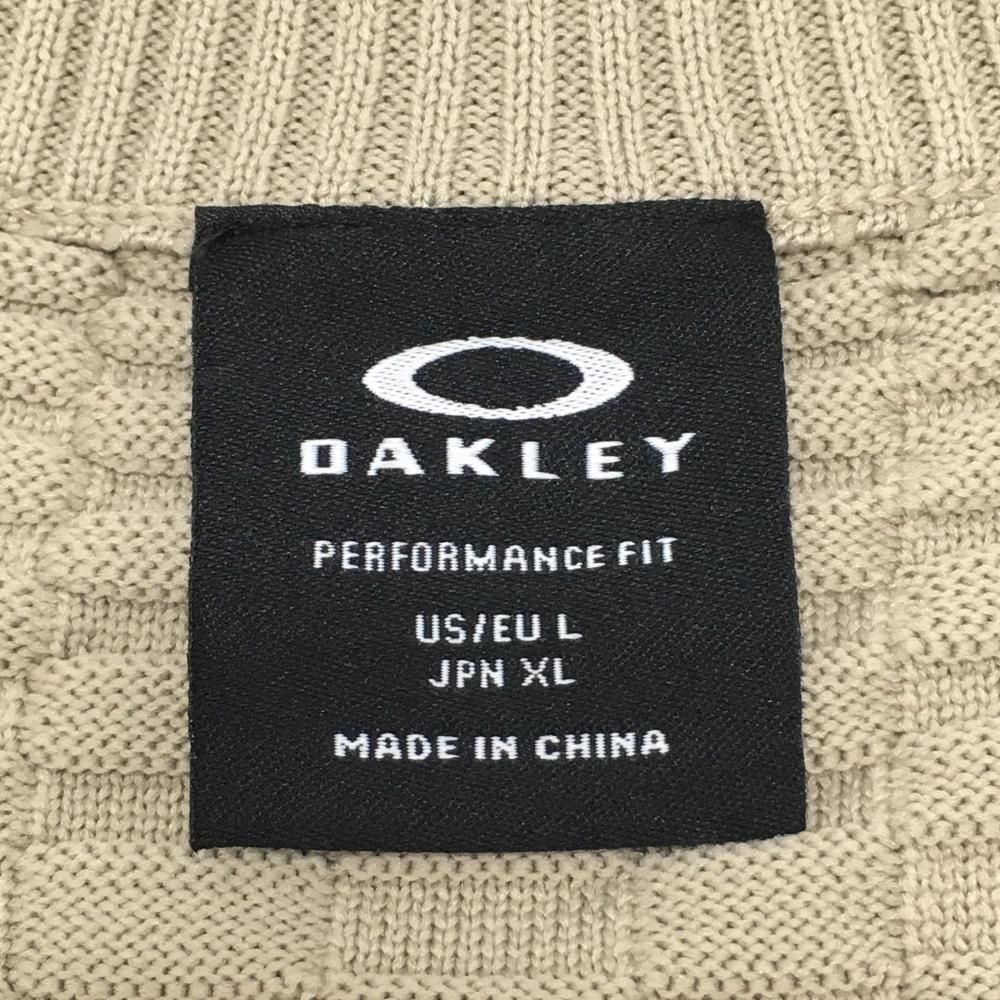 超 オークリー セーター ベージュ 変形格子柄 メンズ XL ゴルフウェア モデル Oakley WHITEMONARCHHOTEL_COM