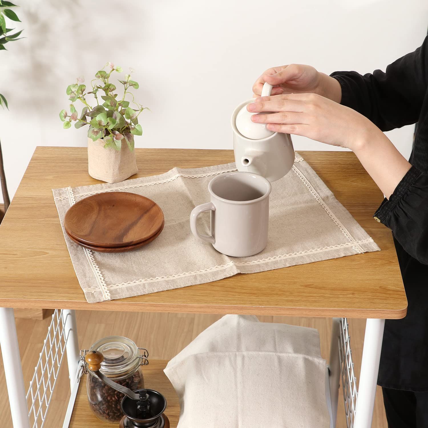 バスケット付き キッチンラック