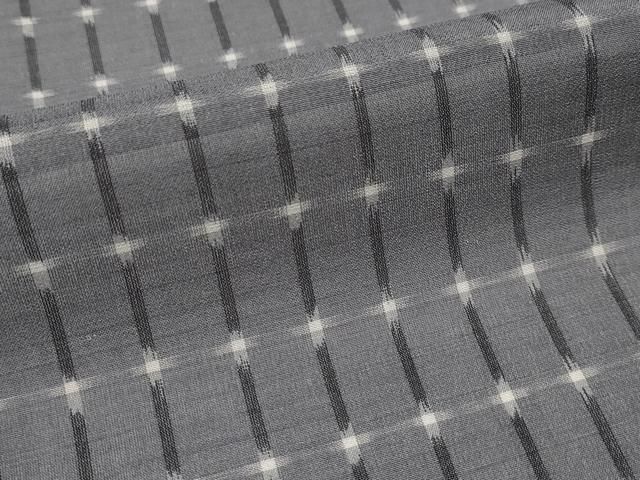 平和屋着物□極上 夏物 本場琉球絣 夏琉球 格子柄 丼鼠色