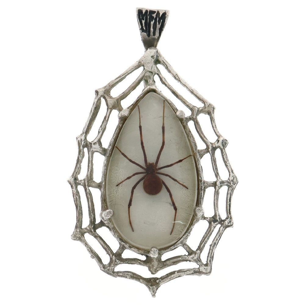 MFM エムエフエム LARGE TEAR DROP PENDANT NECKLACE ラージ ティアドロップ スパイダー ペンダントトップ ネックレス ホワイト|シルバー
