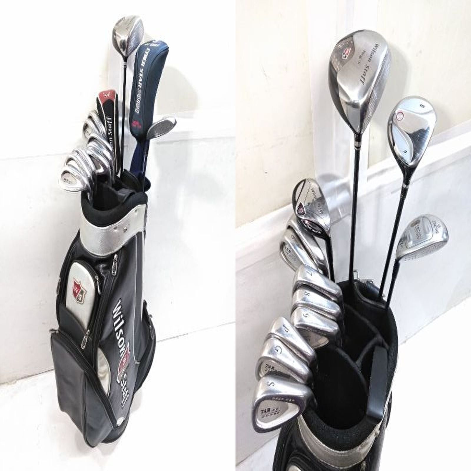 ウィルソンBAG/練習！ゴルフ道具/ゴルフデビュー/とりあえずのSET/お安く！中古 ゴルフデビューに！メンズ WILSON ゴルフクラブ 13本セット WILSON
