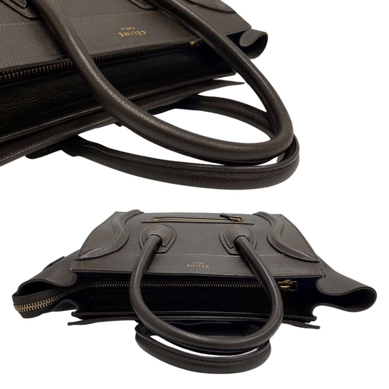 極 美品 希少品 保存袋付 CELINE セリーヌ ラゲージ マイクロ ロゴ 
