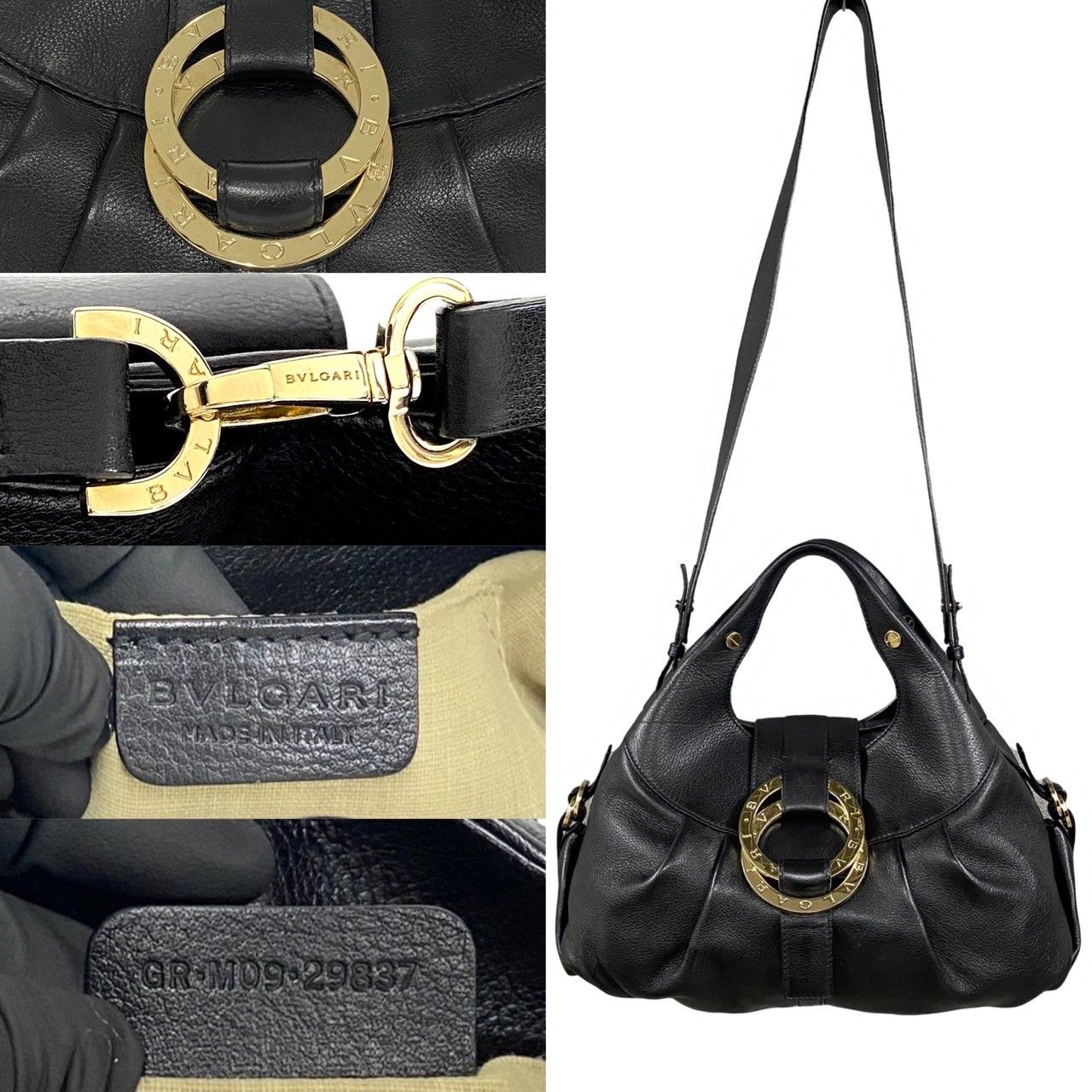 未使用保管品 希少品 保存袋付き BVLGARI ブルガリ チャンドラ レザー 
