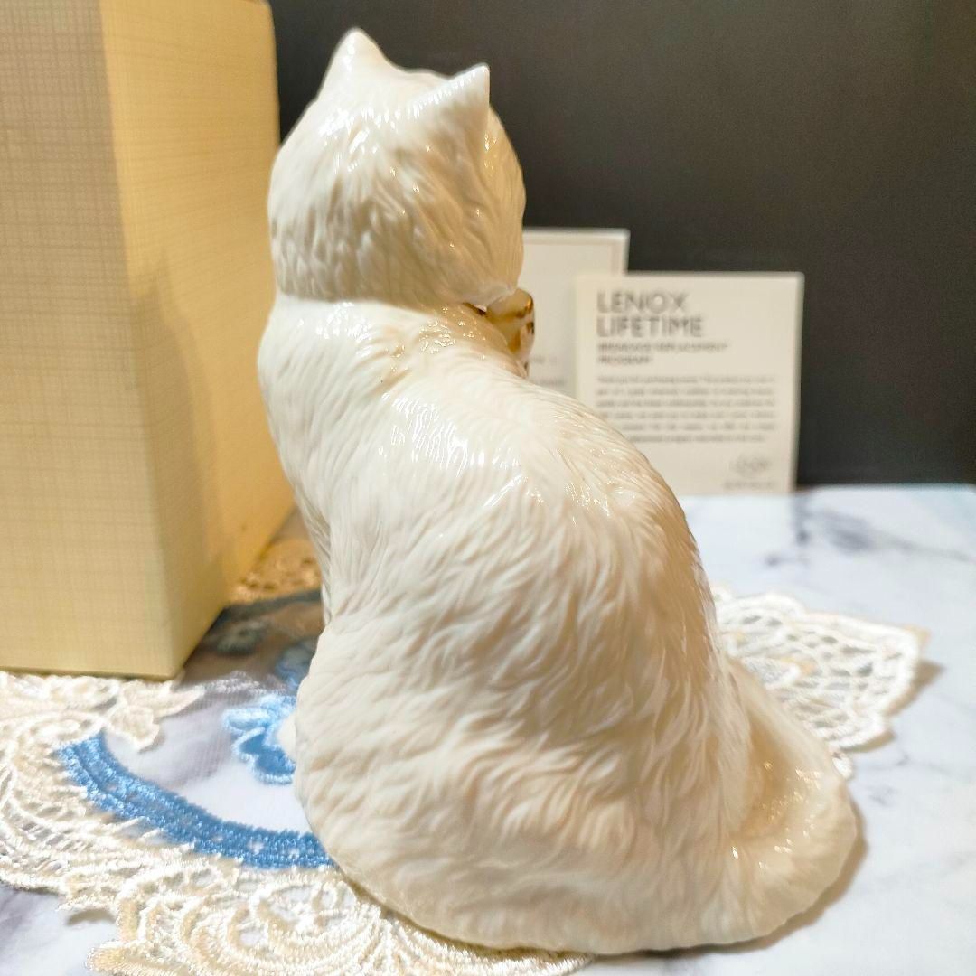 大きなサイズ ペルシャ猫 レノックス ジュエリー 陶器 置物 キャット 24K