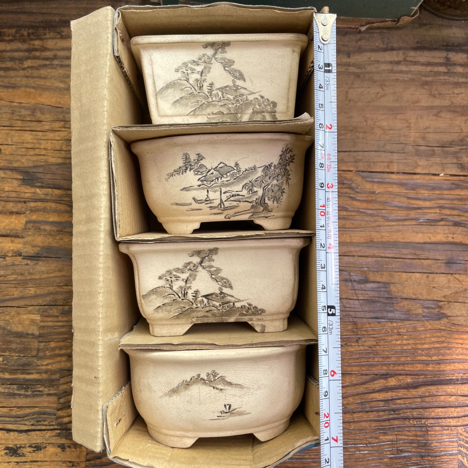 盆栽鉢 小品盆栽鉢 文山盆栽鉢東海道五十三次希少レア時代