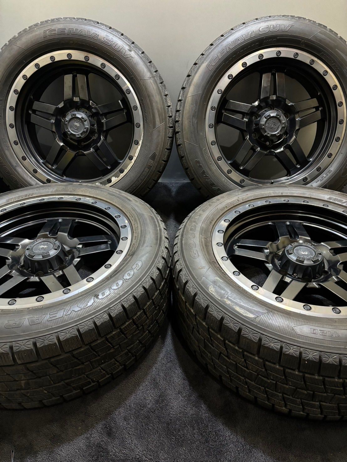 285/50R20 GOODYEAR/ICE NAVI SUV 16年製 BLACK MAMBA 20インチ 9J +12 139.7 6H スタッドレス 4本 ランクル (1-G802)