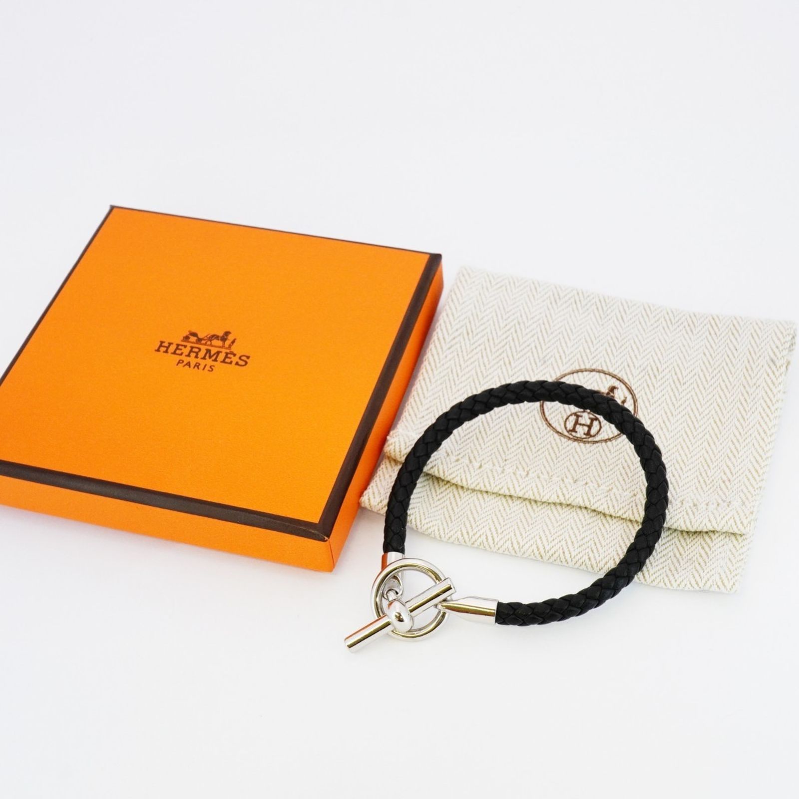 エルメス グレナン レザーブレスレット レディース 黒 箱付き エルメス(Hermes) エルメス ブレスレット グレナン メタル