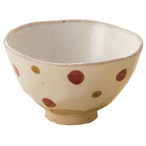 【新着商品】藍花 茶碗 有田焼 くらら ワールドクリエイト 水玉 赤 15542