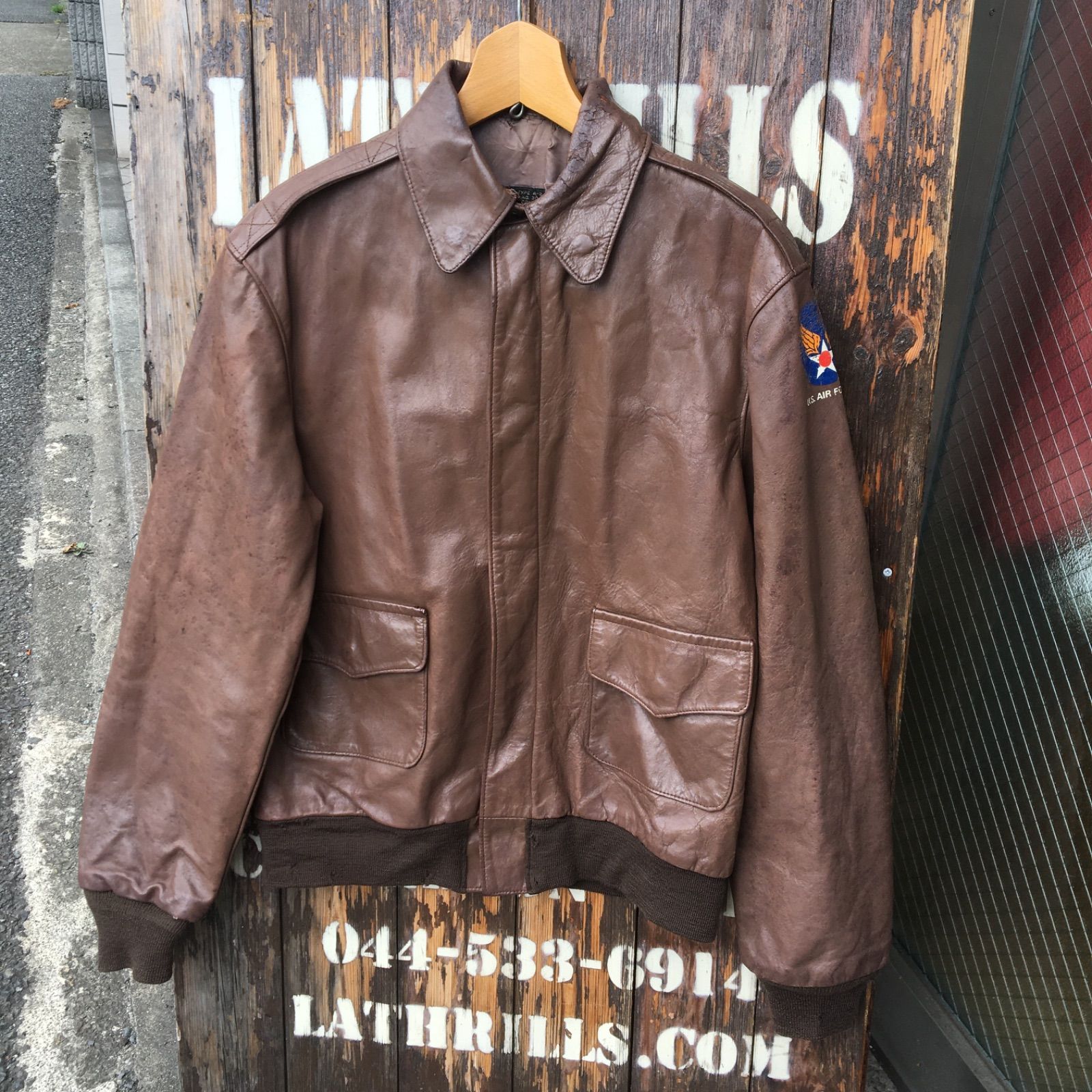 80s【Willis&Geiger】A-2 Horsehide Leather Jacket ウィリス 