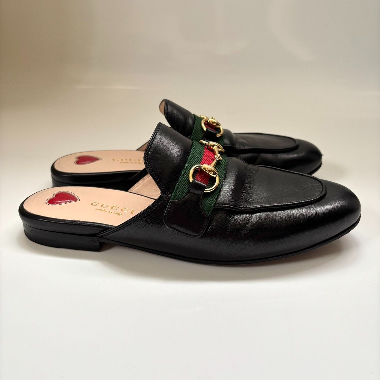 美品 箱付属品付き GUCCI プリンスタウン ホースビット シェリー