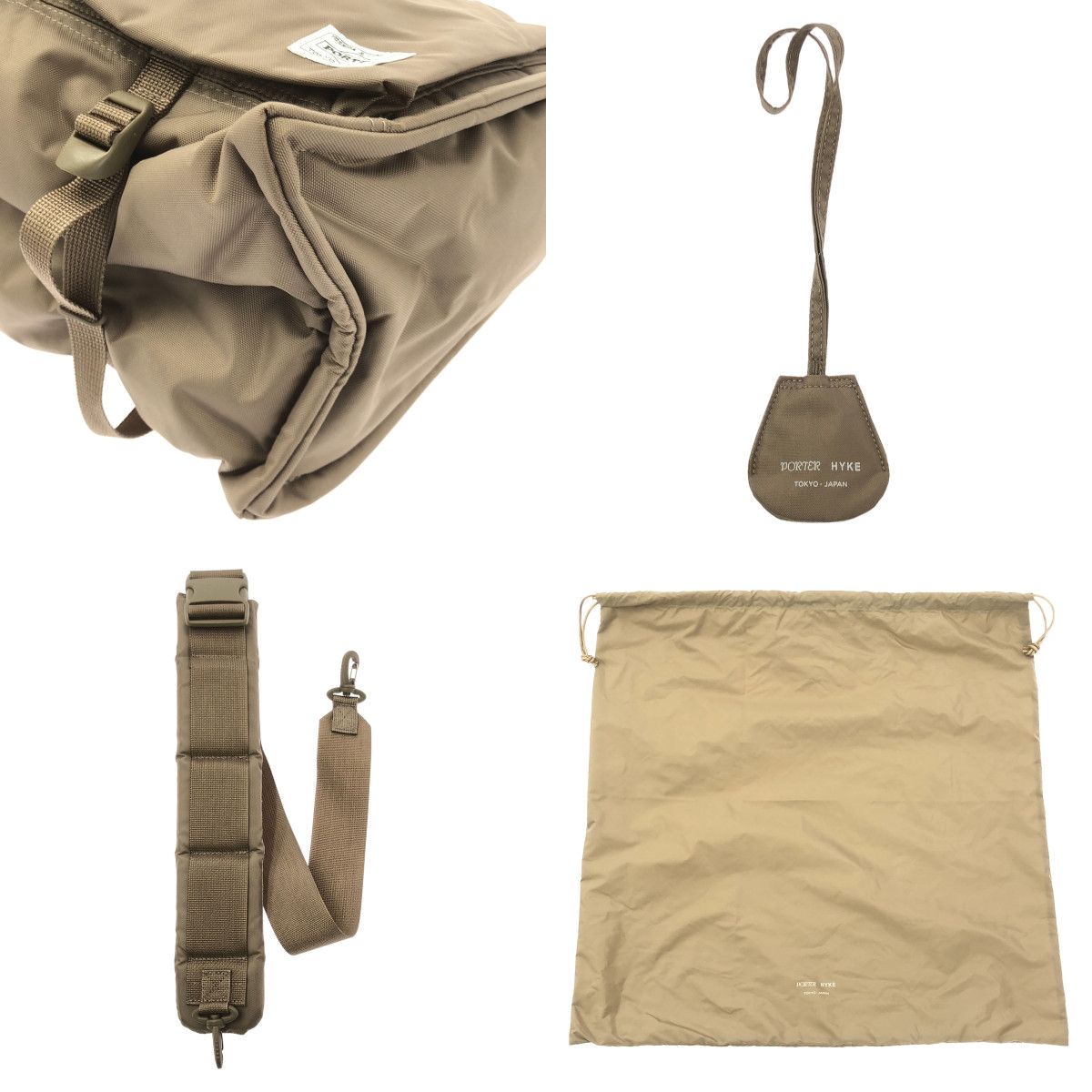 【美品】  HYKE / ハイク | × PORTER 2WAY TOTE BAG ナイロン ショルダー バッグ | サンド | レディース 美品】 HYKE / ハイク | × PORTER 2WAY TOTE BAG ナイロン ショルダー