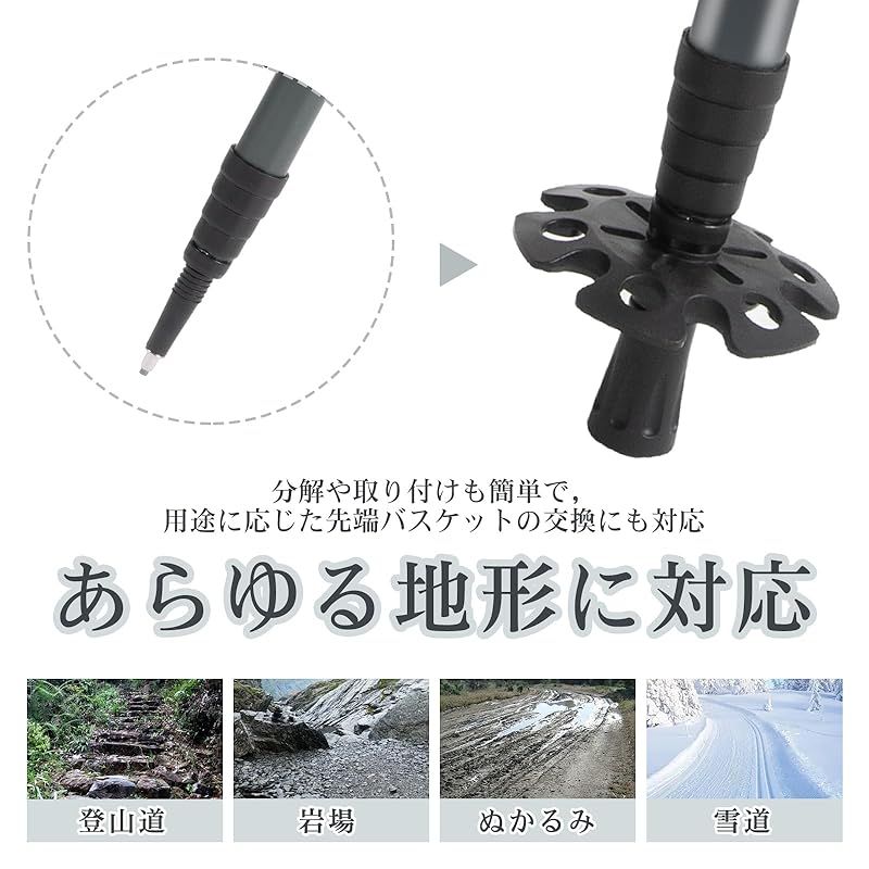 トレッキングポール 折りたたみ式