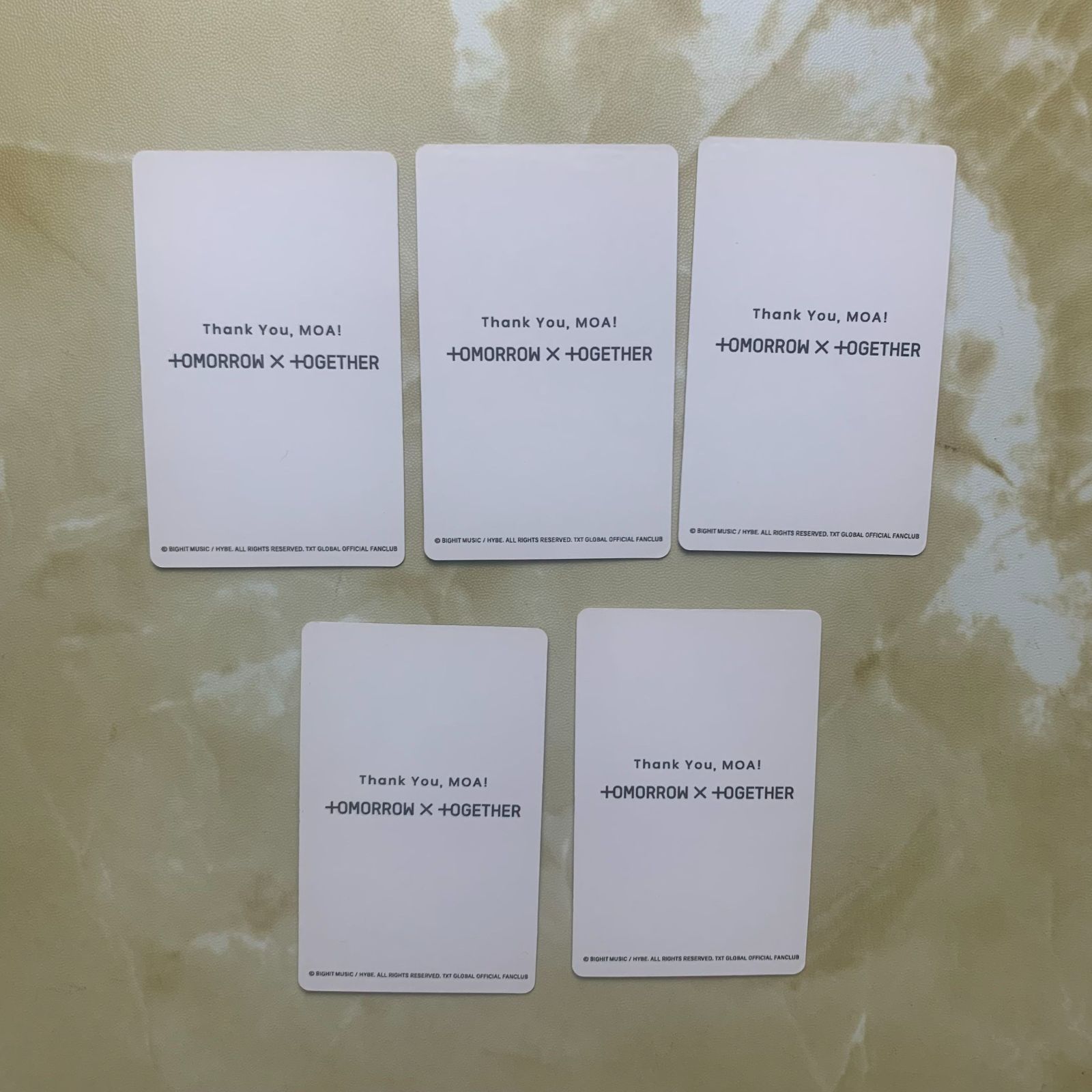 TOMORROW X TOGETHER TXT 2021 FC 会員 TAEHYUN アンケート当選 特典 トレカ 全員で5枚 セット